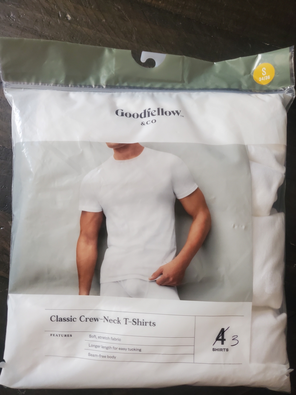Goodfellow & Co Men’s Classic Crew Neck T-Shirt 3 Pk - White